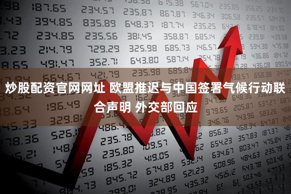 炒股配资官网网址 欧盟推迟与中国签署气候行动联合声明 外交部回应