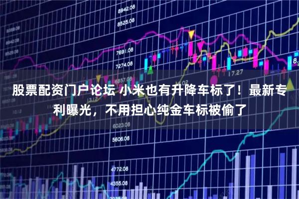 股票配资门户论坛 小米也有升降车标了！最新专利曝光，不用担心纯金车标被偷了